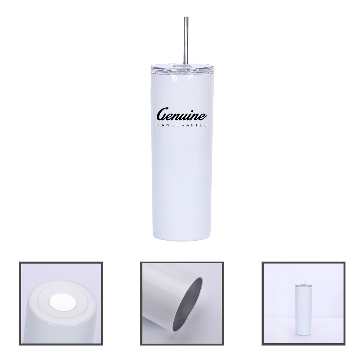 20oz Stainless Steel Double-Layer Insulation Tumbler with Splash Cover and Straw