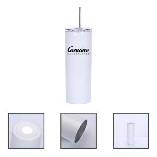 20oz Stainless Steel Double-Layer Insulation Tumbler with Splash Cover and Straw