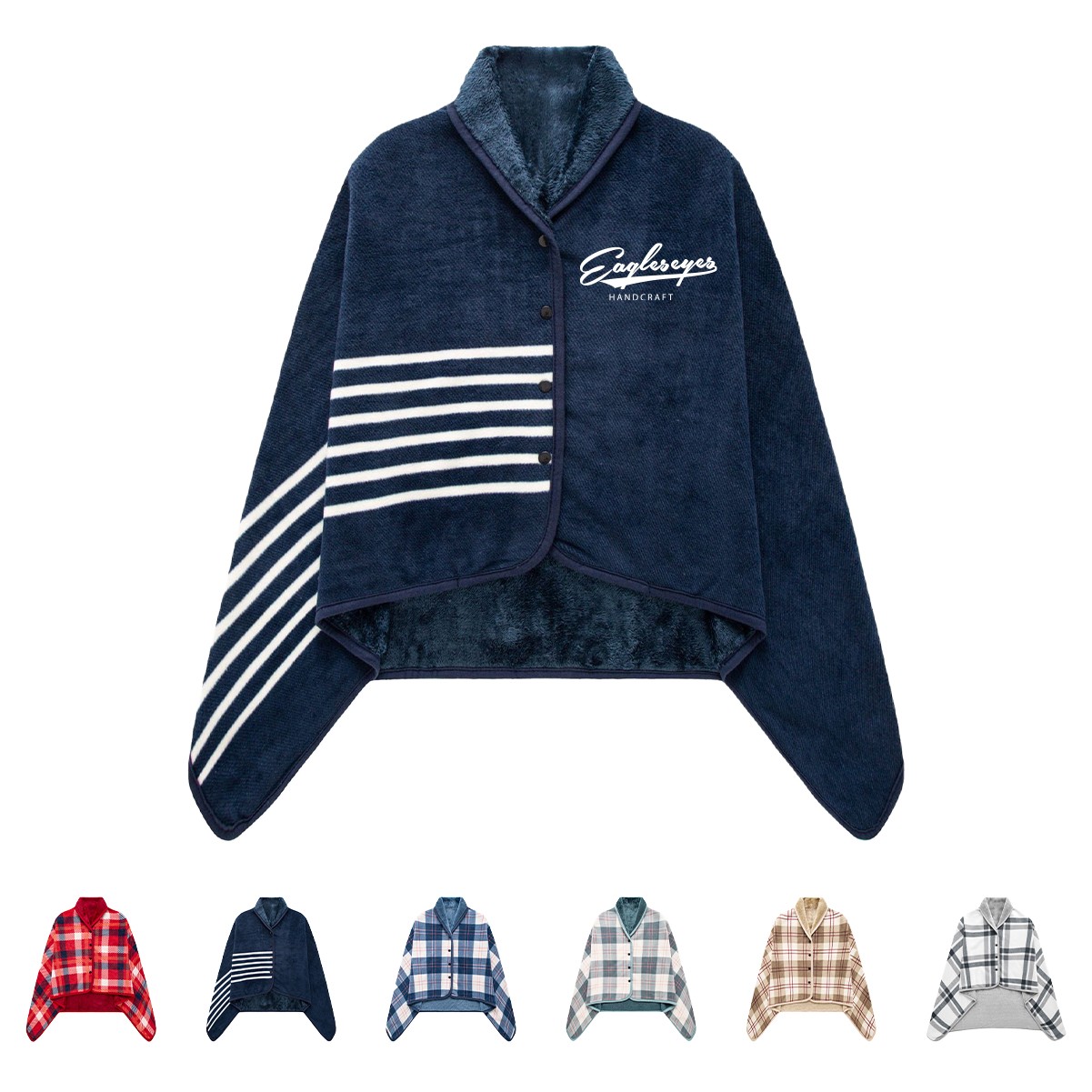 Flannel & Polyester Poncho Wrap Poncho