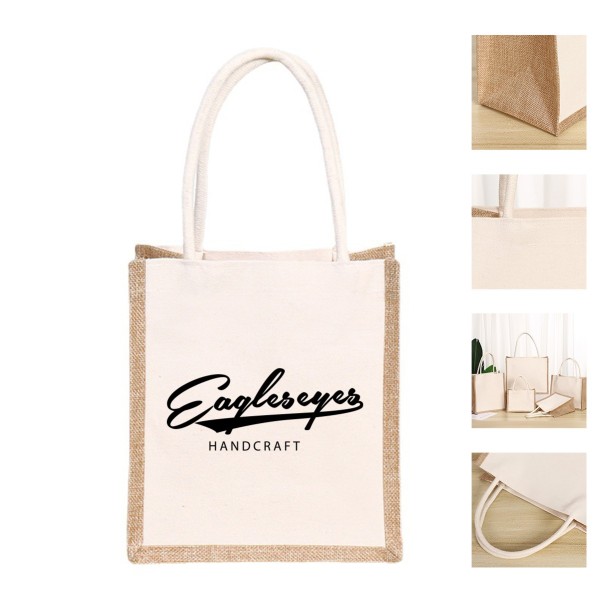 Natural Burlap Fiber Waterproof Tote Bag