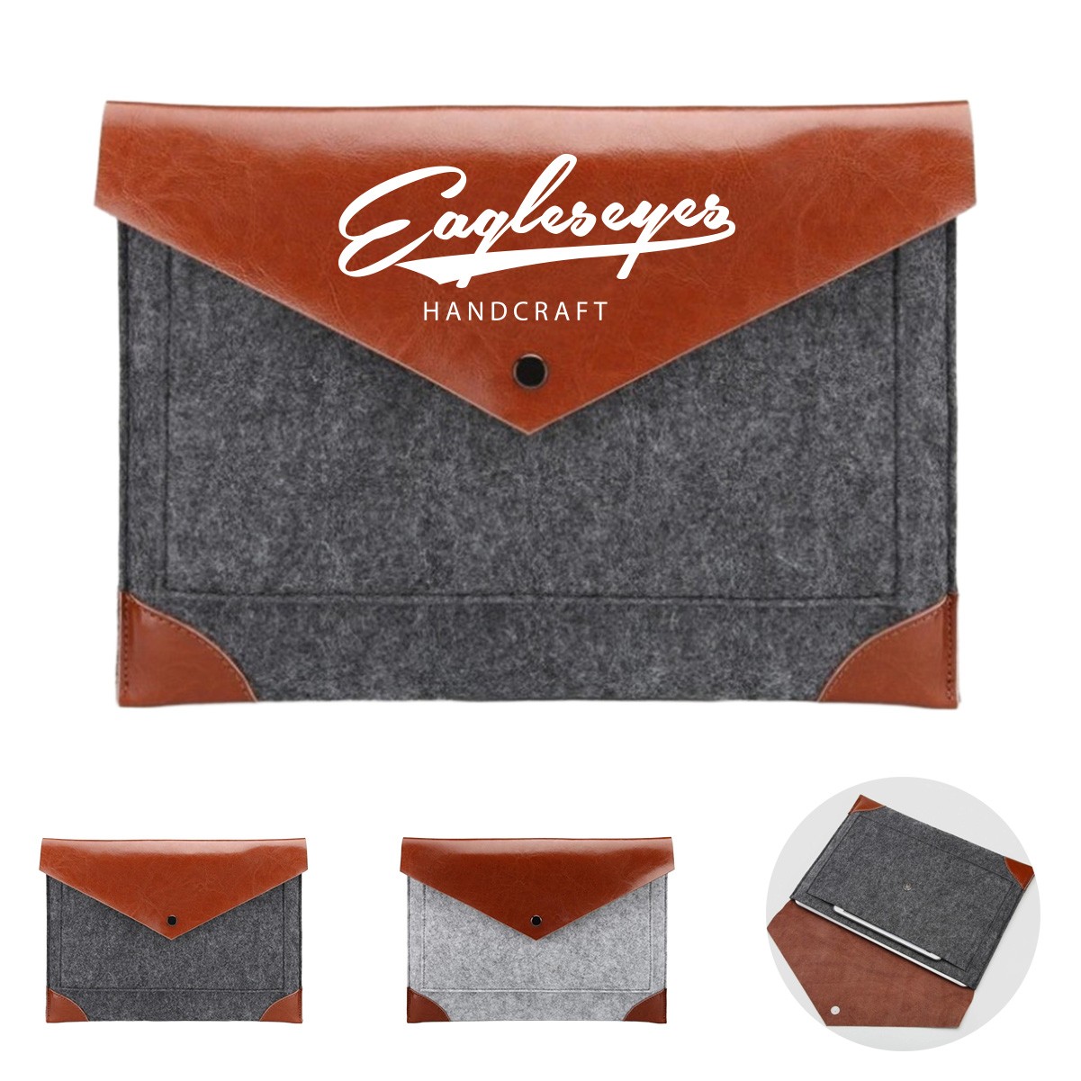 Felt and PU Document Bag