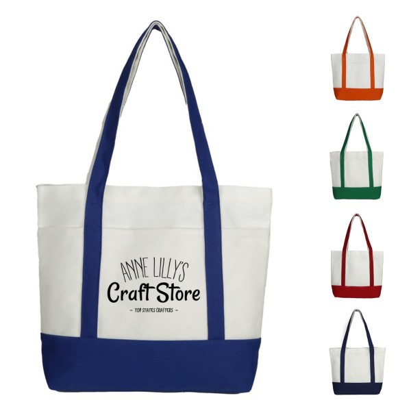 Natural Cotton Canvas Grocery Tote Bag