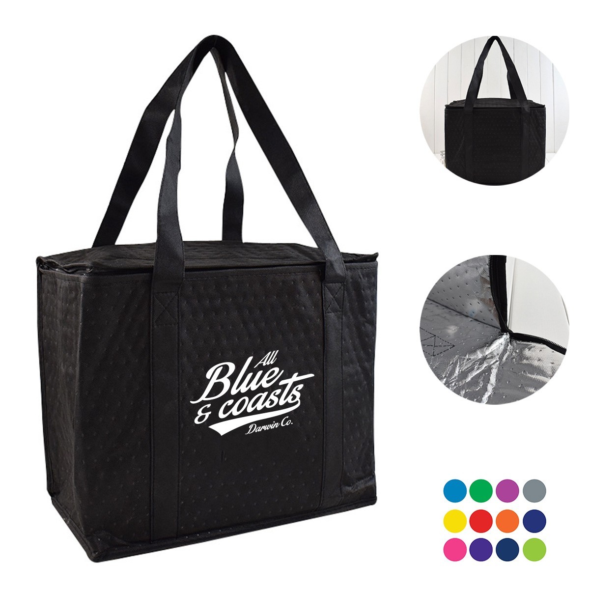 Oxford Insulated Grocery Tote Bag
