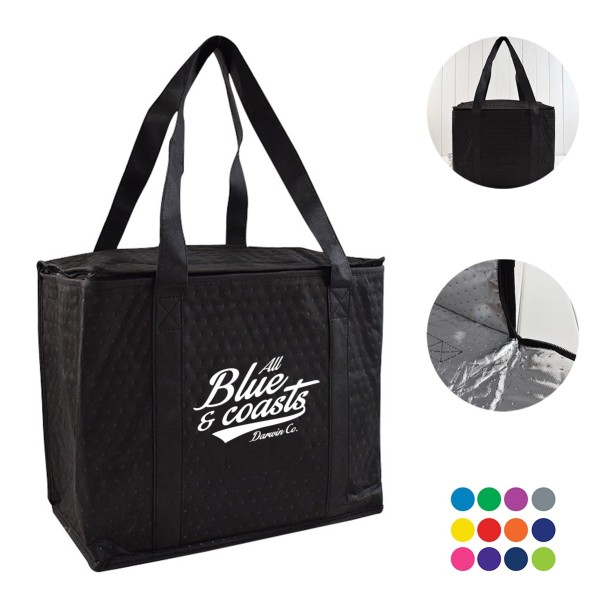 Oxford Insulated Grocery Tote Bag