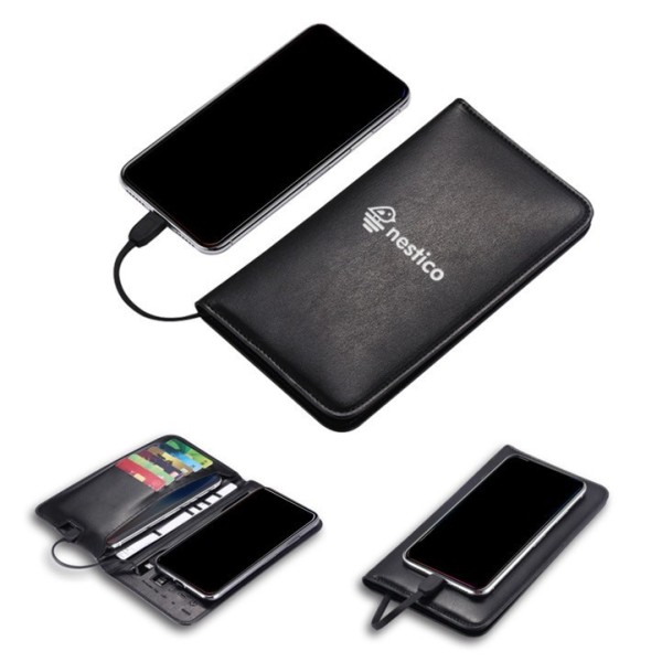 PU Leather Wallet Wireless with Power Bank