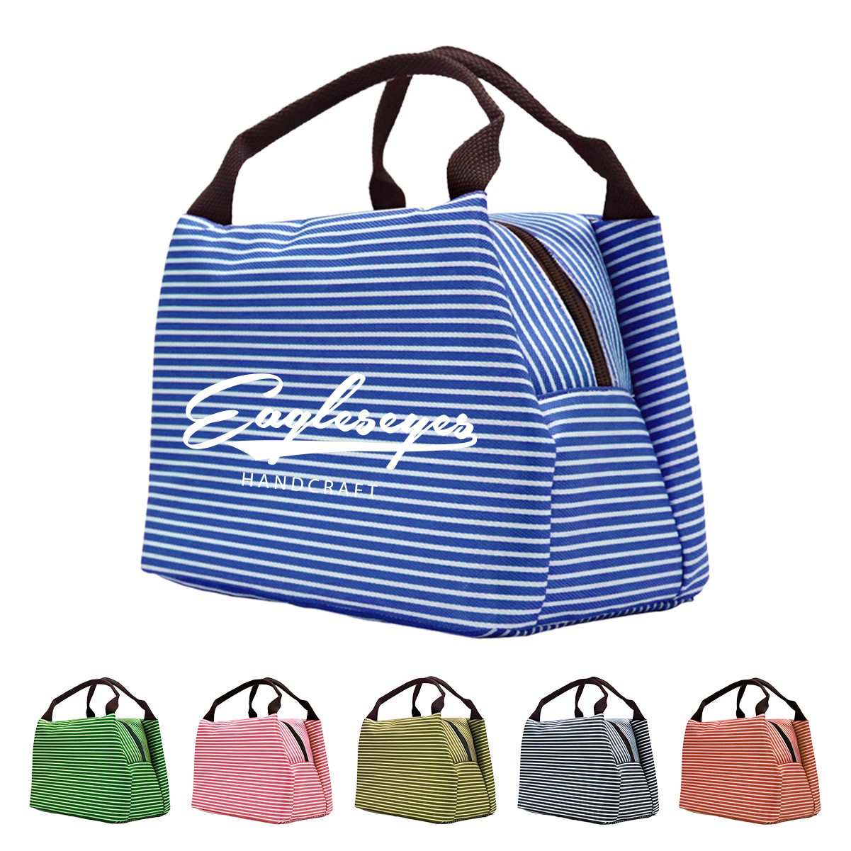 Striped Insulated Lunch Tote