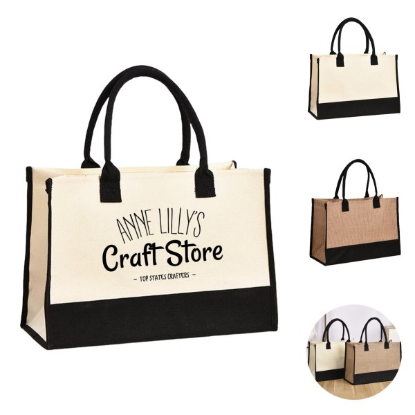 10oz Canvas Patchwork Tote Bag