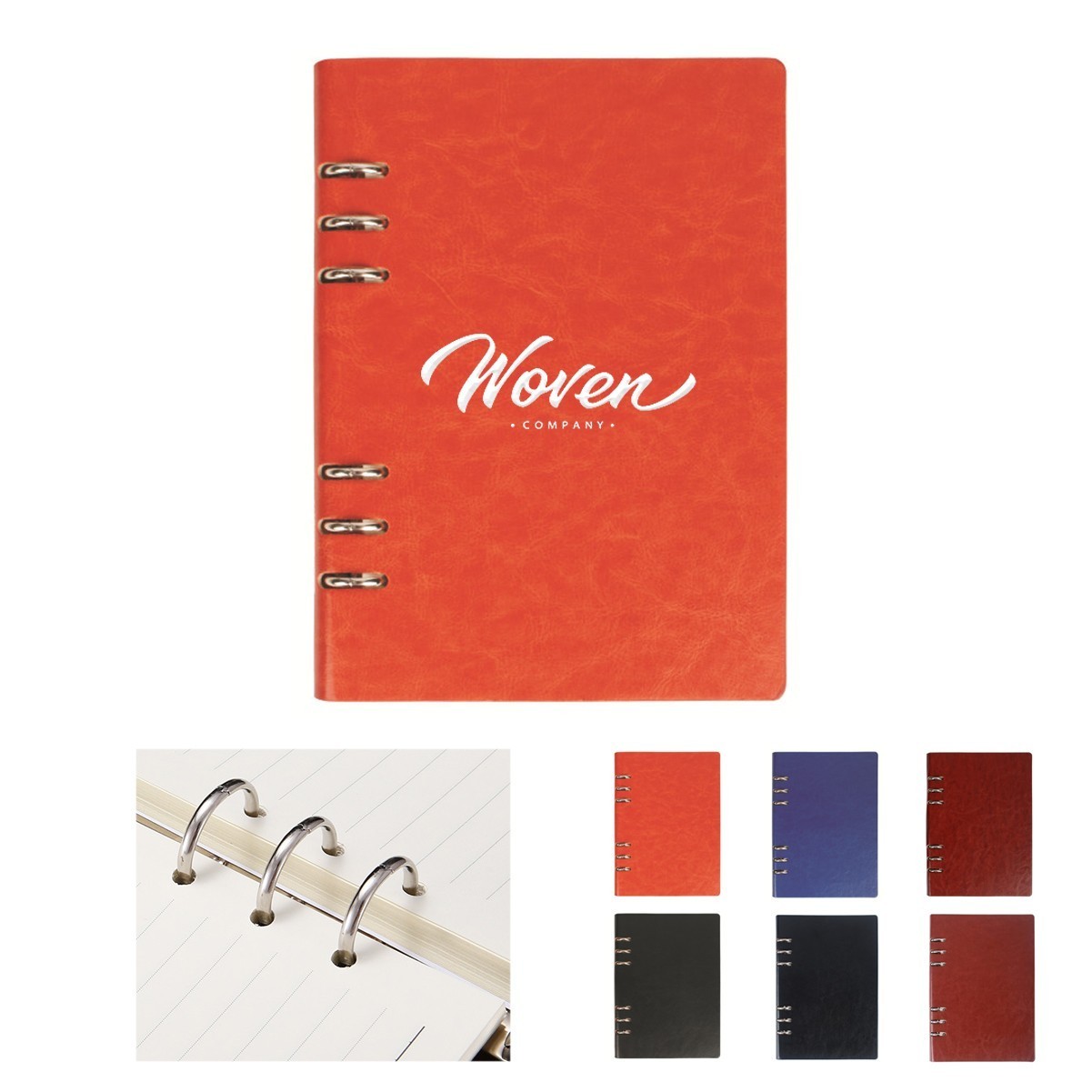 PU Leather Metal Binder A5 Notebook