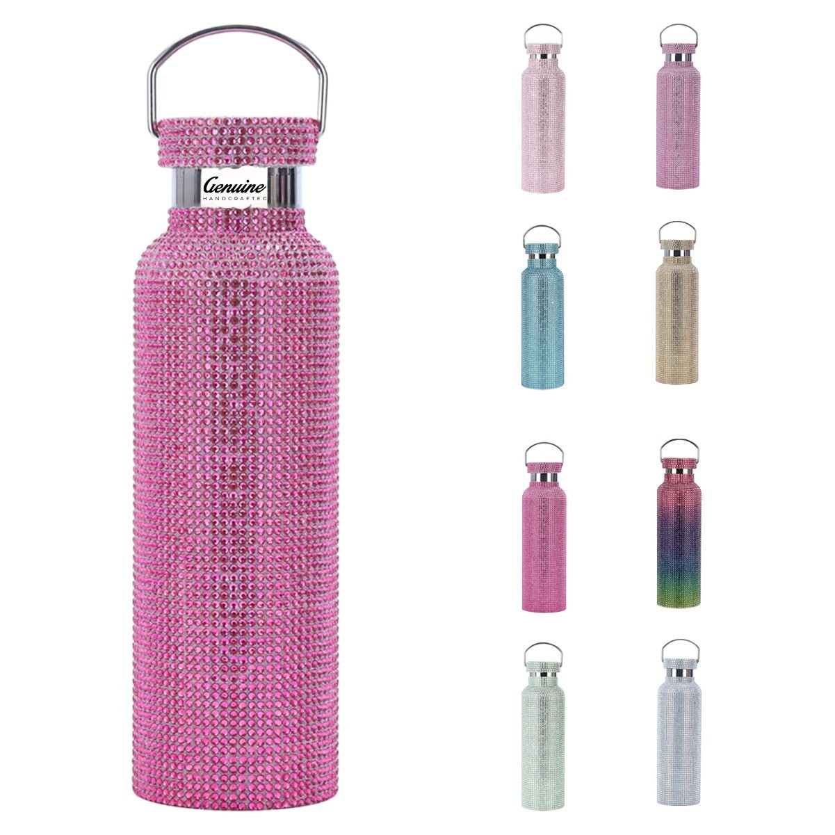 25 oz Sparkling Stainless Steel Rhinestone Water Bottle