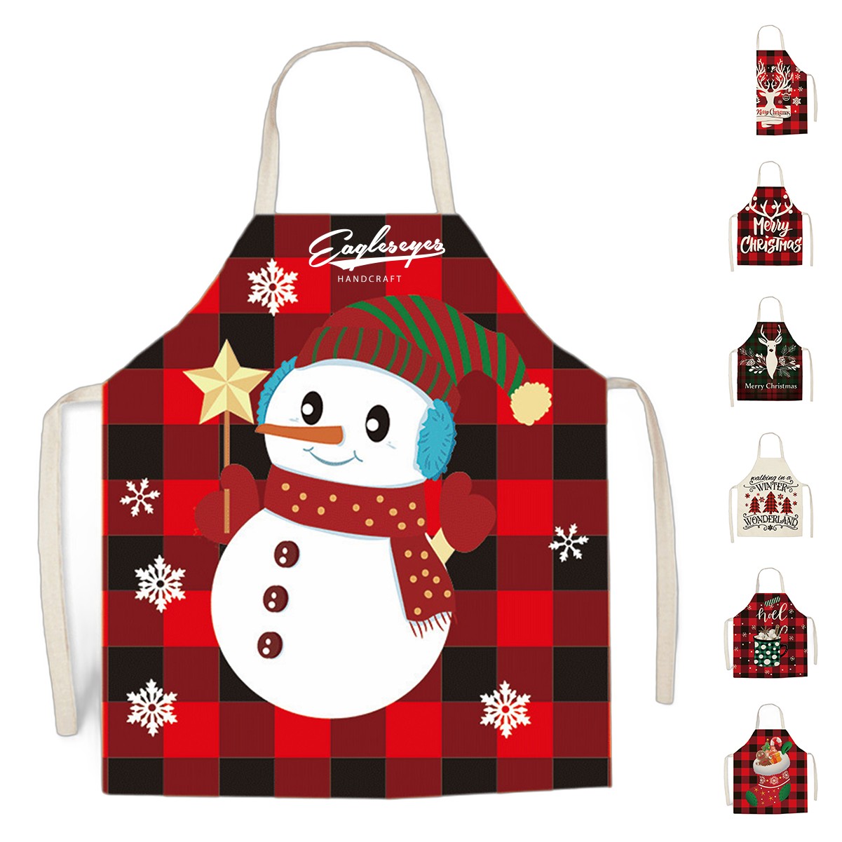 Festive Linen Holiday Apron