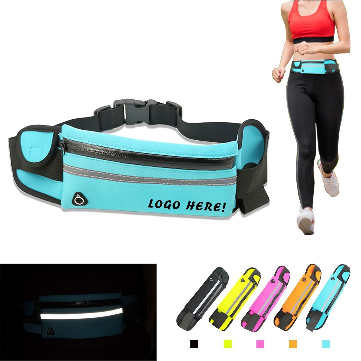 Outdoor Sports Fanny Pack w/ Water Bottle Holder