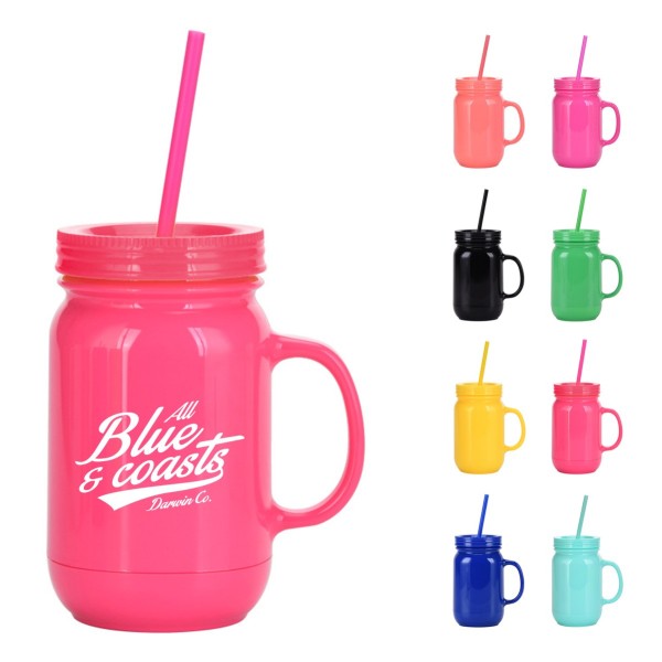20oz Insulated Jar Style Tumbler with Reusable Straw