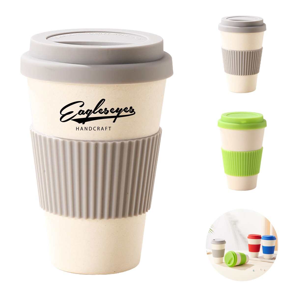 Eco-Friendly Bamboo Travel Cup with Drip-Proof Lid and Silicon Sleeve