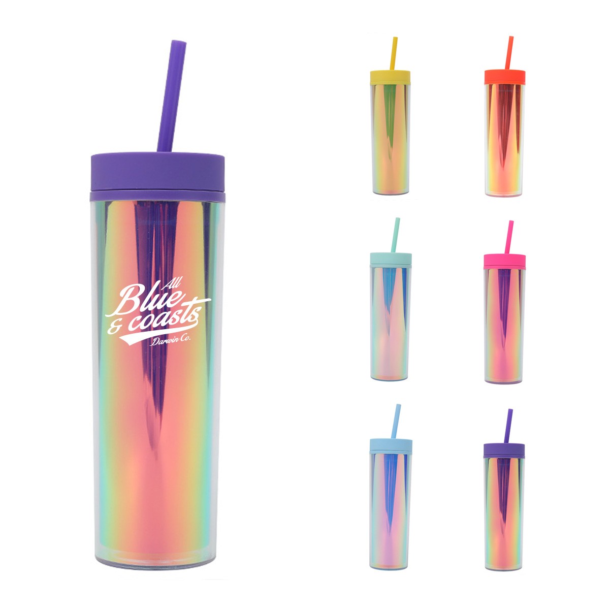 16oz Leakproof Double Layer Tumbler with Screw Lid and Straw