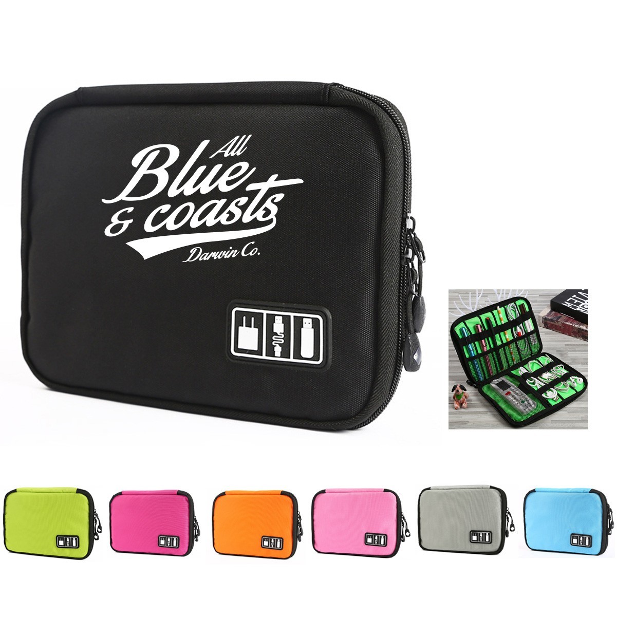 Nylon Mobile Data Cable Organizer Bag