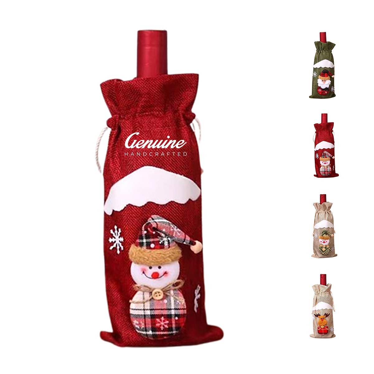 Festive Wine Drawstring Bag