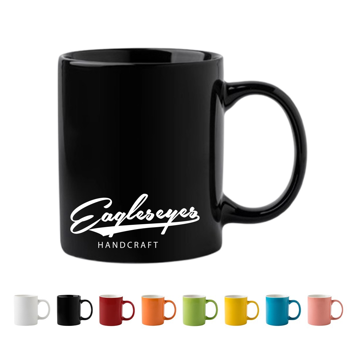 12oz Wooden Handled Ceramic Mug