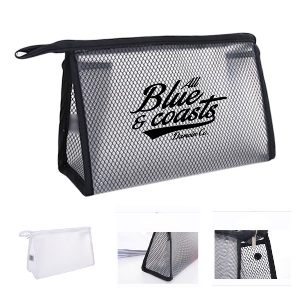 PVC Mesh Translucent Handled Travel Makeup Bag