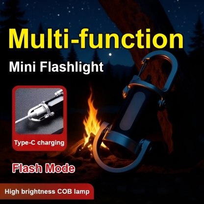 💡 Blindingly Bright, 🔋 Charges Your Phone, 🆘 Signals for Help. The 3-in-1 lifesaver you clip to your keys.