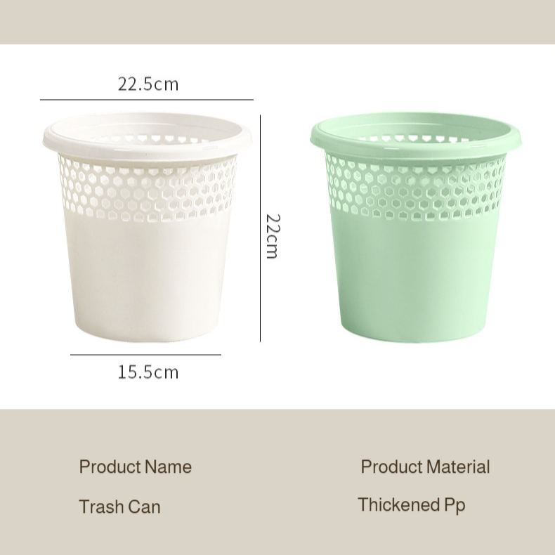 Household hollow open-top plastic wastebasket, large capacity and thickened design