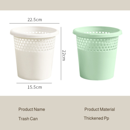 Household hollow open-top plastic wastebasket, large capacity and thickened design