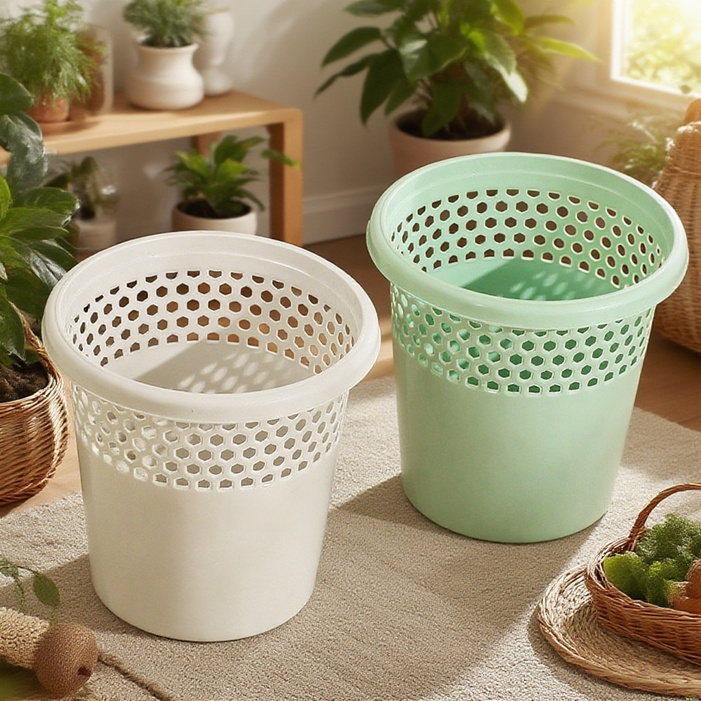 Household hollow open-top plastic wastebasket, large capacity and thickened design