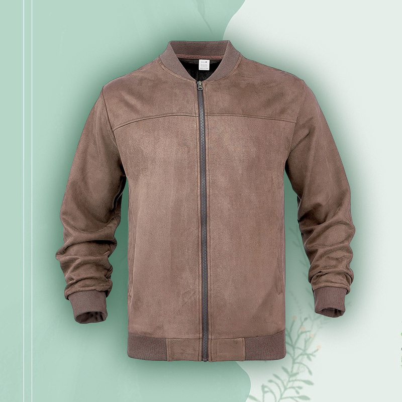 Fashion Zipper Cardigan Jacket Outdoor Casual Long Sleeve Fabric Name Magic Leather Velvet