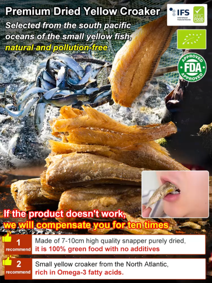 [200-Count/Box] Ready-to-Eat Savory & Crispy Dried Small Yellow Croaker ❤ Non-Fried, Low-Calorie