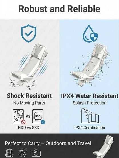 💽Bank-grade data storage💾 2-in-1 Mobile Solid State USB Drive for Phone & PC