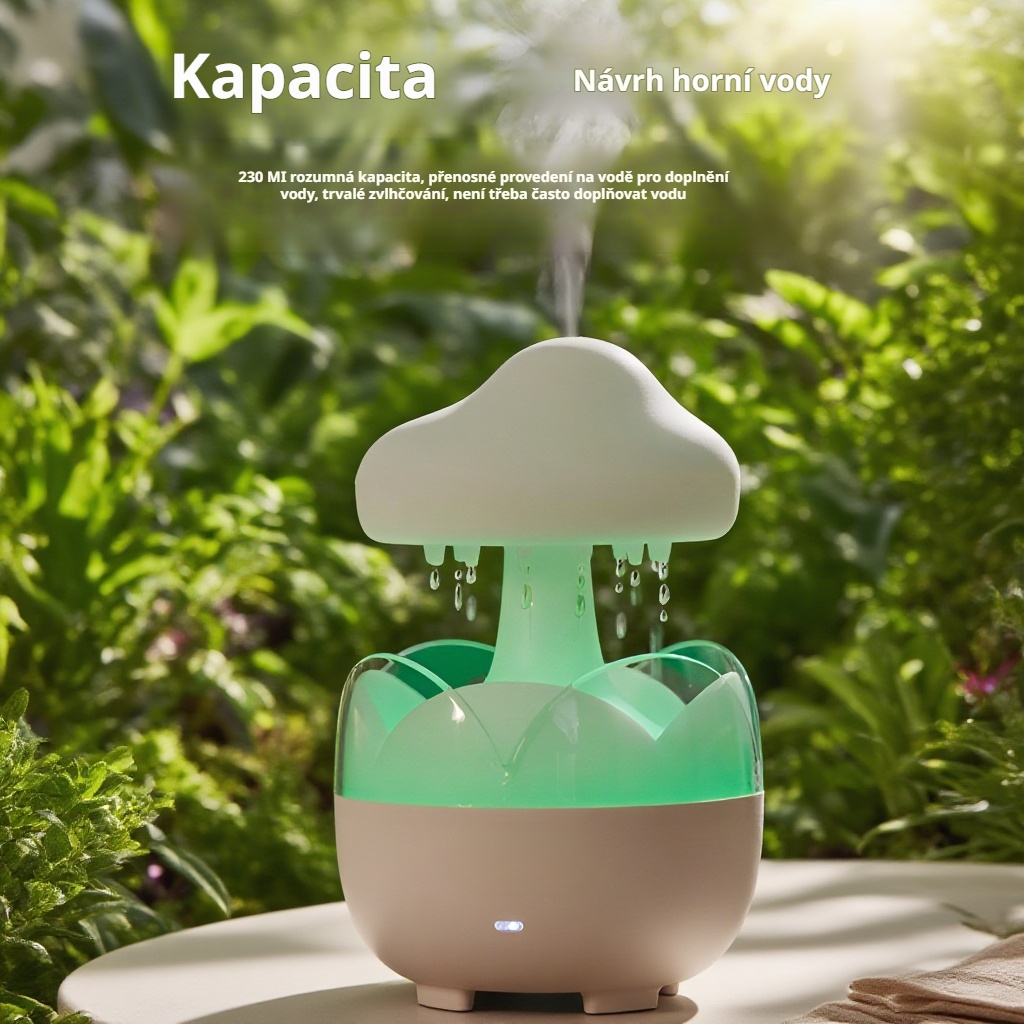 Malý domácí aroma difuzér Raindrop s esenciálními oleji, vhodný do ložnice