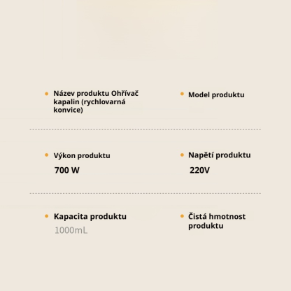 Elektrická konvice na ohřev vody s udržením teploty