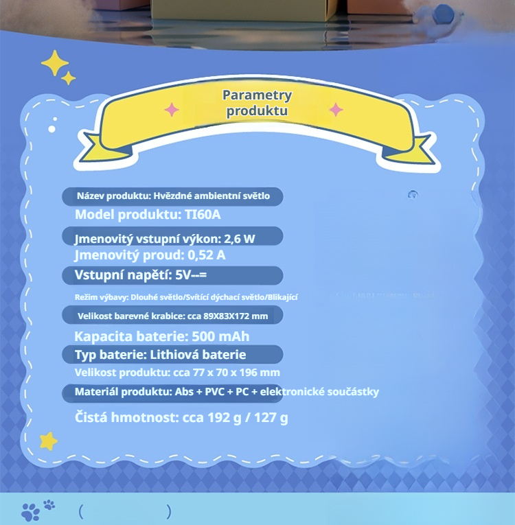 Noční lampička na spaní pro maminky, ambientní světlo k posteli