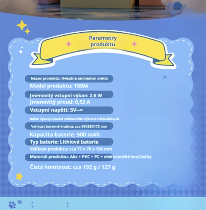 Noční lampička na spaní pro maminky, ambientní světlo k posteli