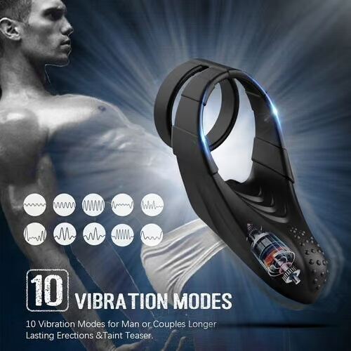 10 Vibrations Double Cock Rings(delayed ejaculation)