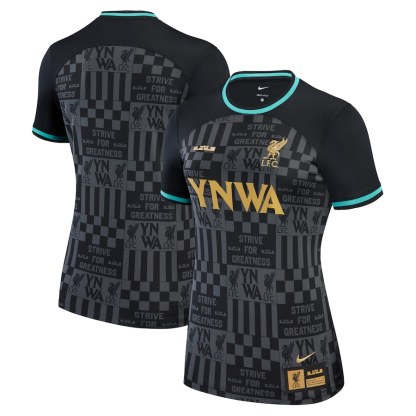 Liverpool x LeBron James Collection NiQDFke Women's 2023/24 Stadium Replica Jersey – Black
