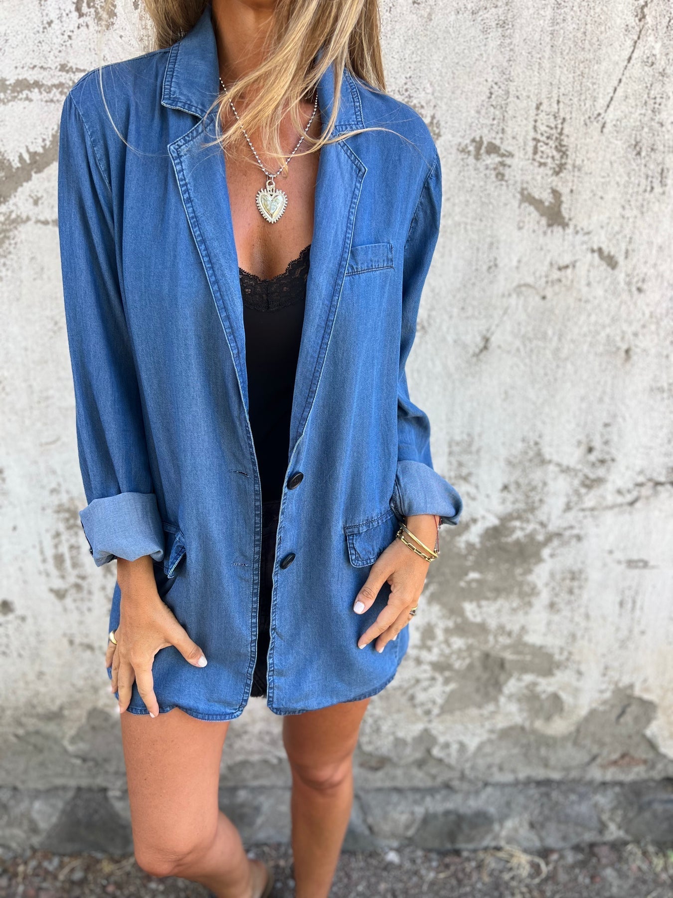 Women's Lapel Denim Casual Jacket
