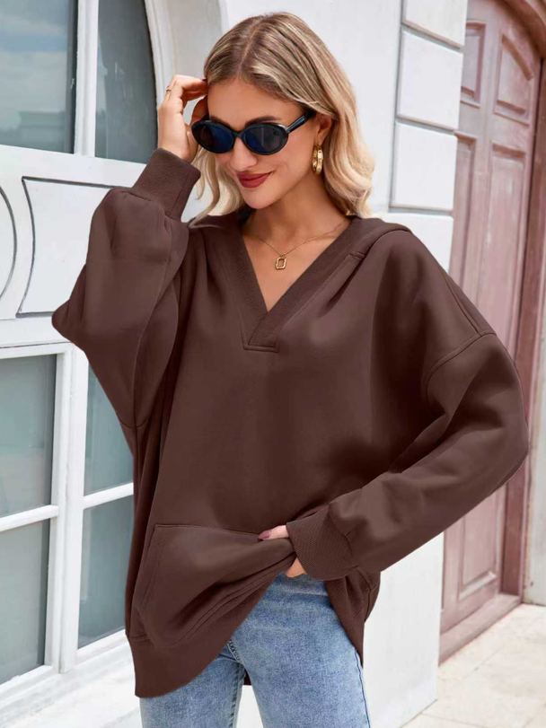 Casual Kangaroo Pocket Long Sleeve Hooded Sweatshirt