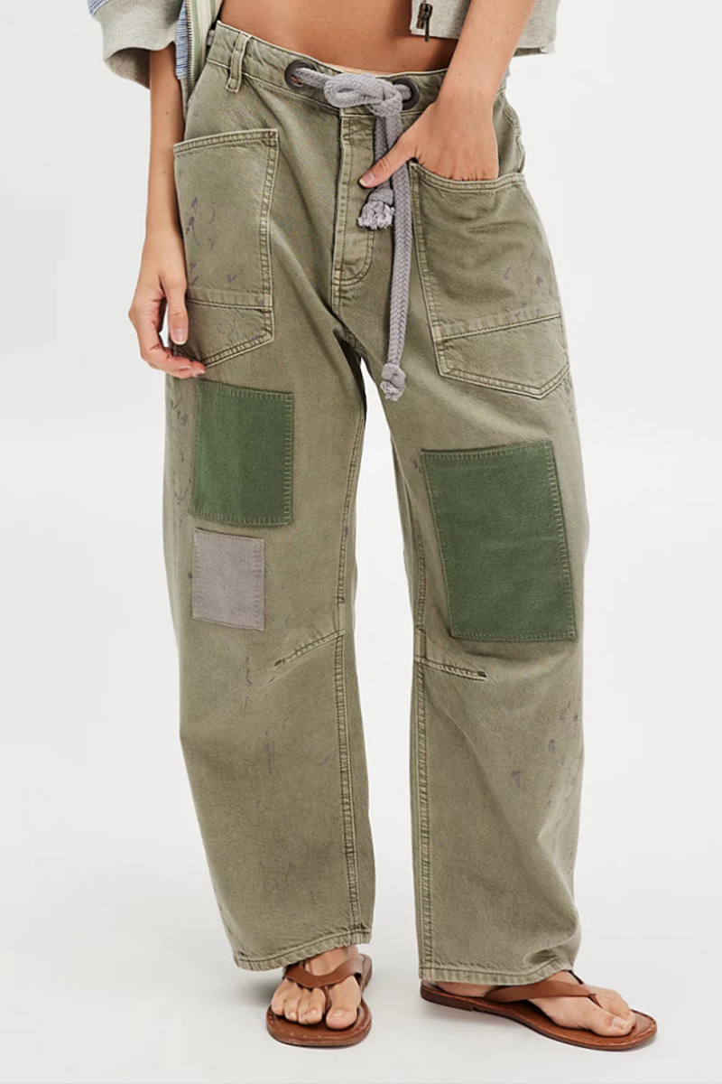 Women's Casual Raw Trim Ripped Washed Jeans