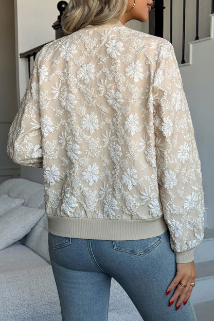 Fashion Jacquard Loose Fit Zip Jacket