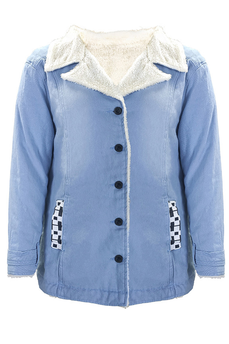 Casual Warm Lapel Versatile Denim Cotton Coat