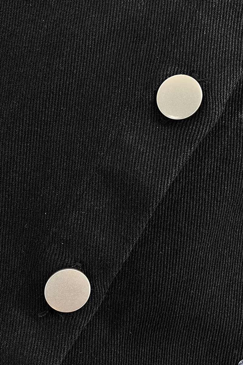 Fashion Sequin Sleeve Raw Trim Denim Jacket