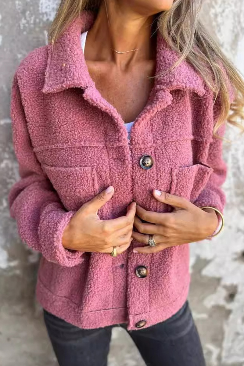 Casual Warm Lapel Single-Breasted Plush Coat