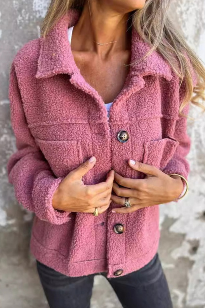 Casual Warm Lapel Single-Breasted Plush Coat