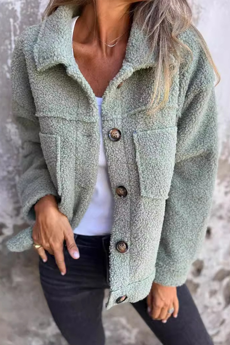 Casual Warm Lapel Single-Breasted Plush Coat