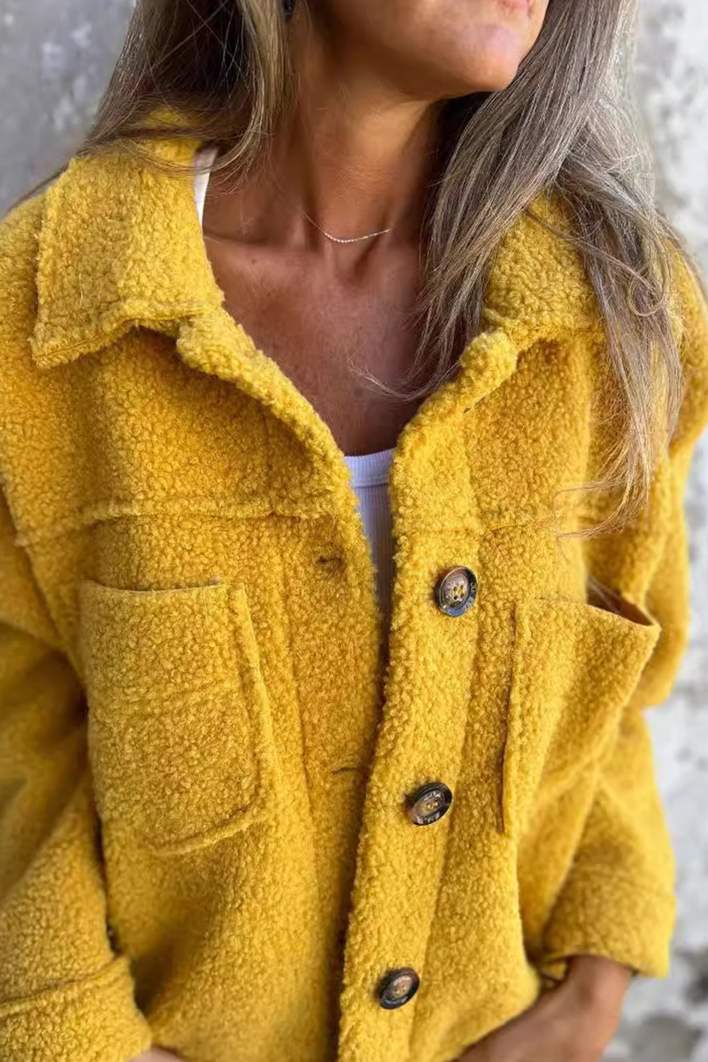 Casual Warm Lapel Single-Breasted Plush Coat