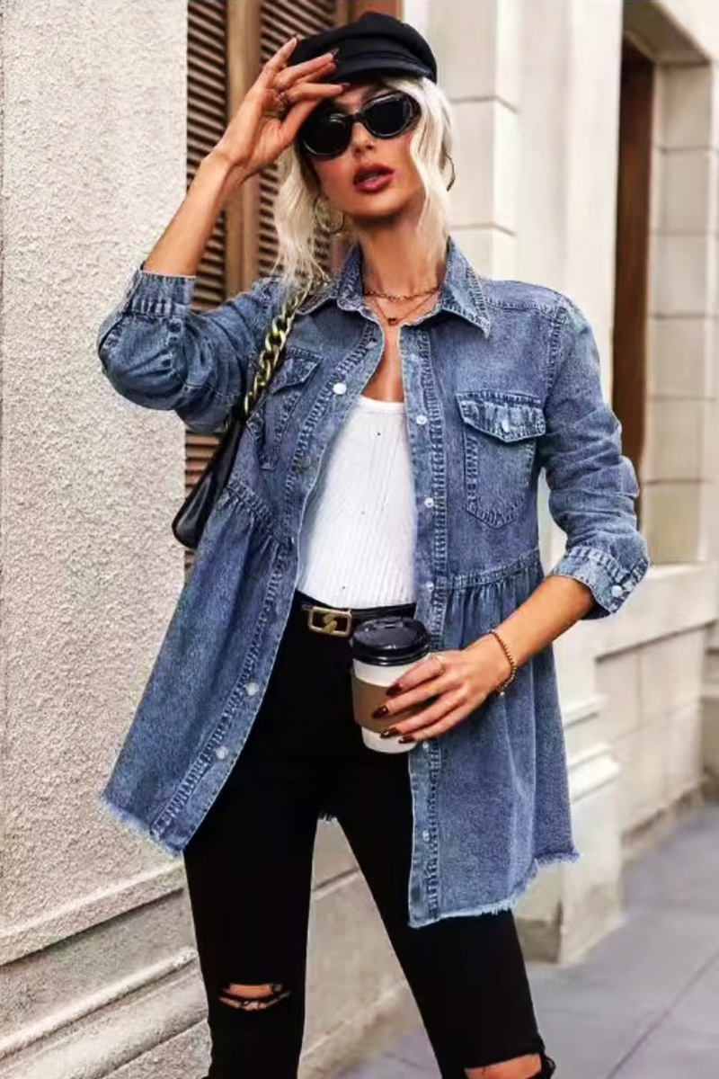 Women's Sequin Textured Denim Short Jacket