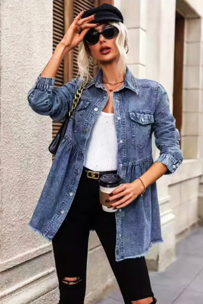 Women's Sequin Textured Denim Short Jacket