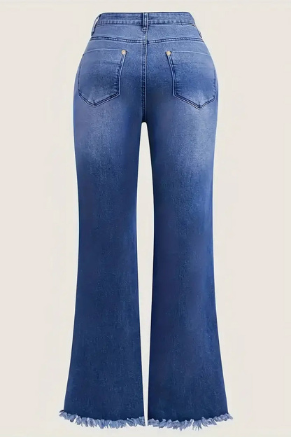 Women's Vintage Embroidered Stretch Flare Jeans