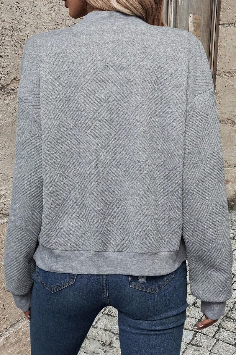 Casual Solid Color Zip Up Baseball Jacket