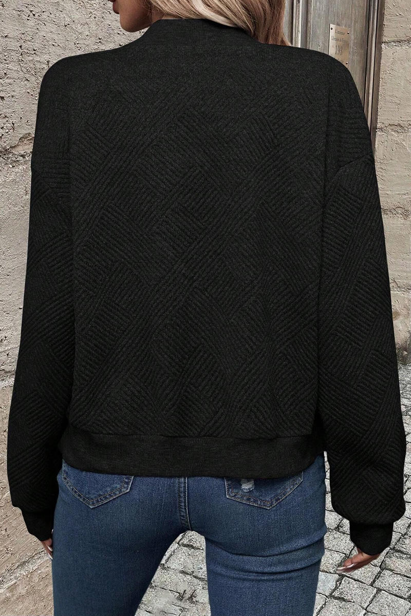 Casual Solid Color Zip Up Baseball Jacket